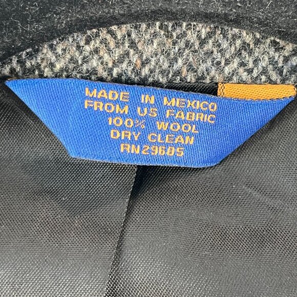 Pendleton Mens 40 Herringbone 100% Virgin Wool Blazer Jacket Elbow Patch Western - Picture 5 of 11